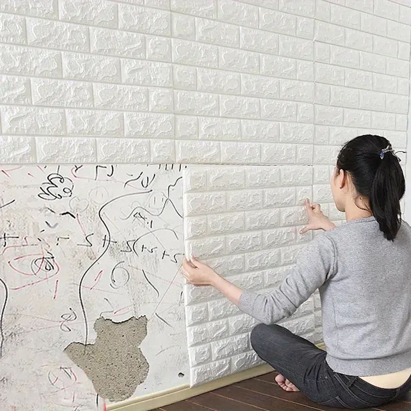 10/20/30 pieces of 3D wall tiles stickers, brick pattern foam self-adhesive waterproof wall stickers, Peel and stick wallpaper designs, easy to stick and tear, easy to clean and cut, suitable for kitchen, living room, bathroom corridor, modern decor