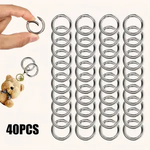 40PCS Zinc Alloy Spring Hook Keychains, 28MM Round Carabiner Snap Clips, Rustproof Durable Fashion Accessories, Universal Size DIY Supplies for Keys, Bags, Car Accessories, Cars Accessories