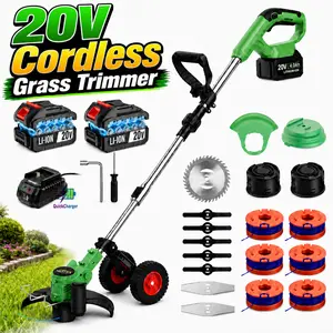 20V Cordless Lawn Trimmer with 4.0Ah Lithium Battery & Fast Charger, 3-in-1 Cutting System: Saw Blade, Metal Blades & Nylon Lines, Full Accessory Kit  grass cutters,mower, Portable Weed Wacker for Yard,garden,Flower Bed & Lawn Edge Trimmin maintenance