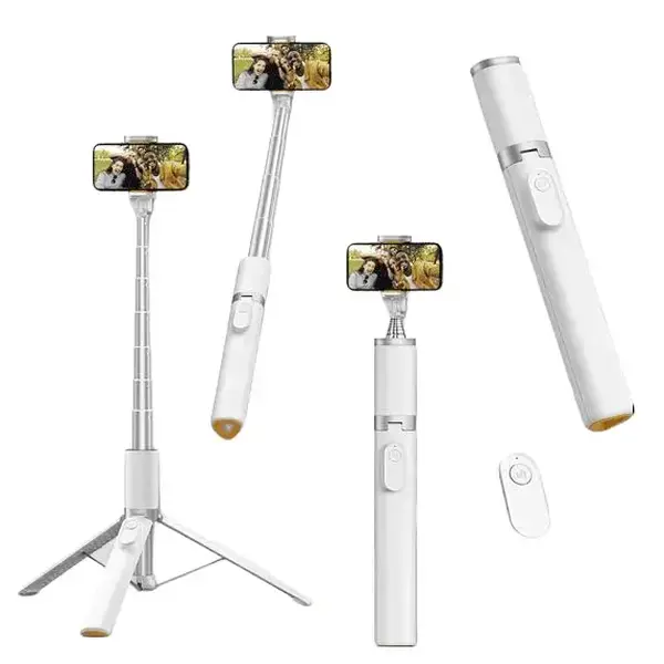 Selfie Stick Tripod with Bluetooth Remote & Fill Light – 63" Extendable, 360° Rotation, Foldable Phone Tripod Stand for TikTok, YouTube, Vlogging, Live Streaming, Travel | iPhone & Android