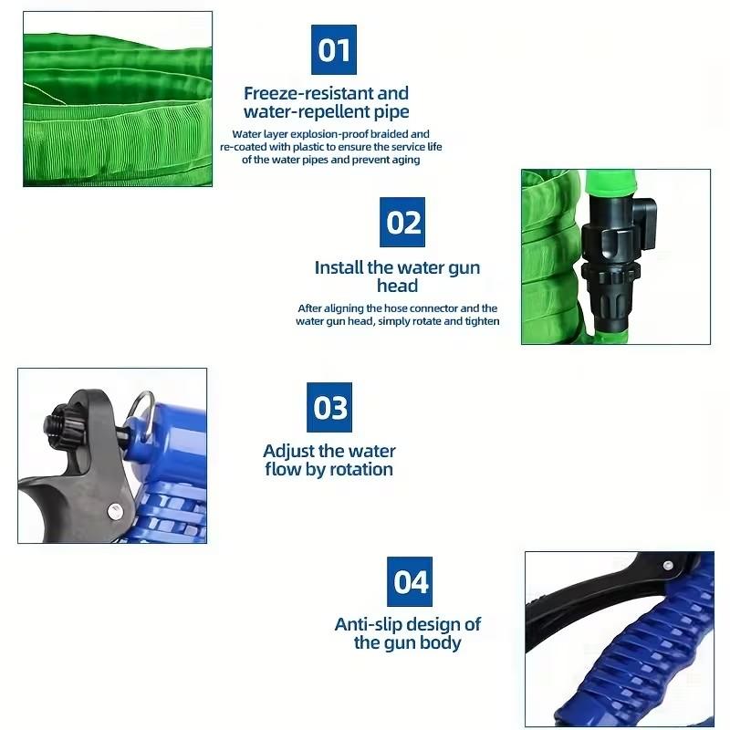 Lightweight garden hose,Durable Expandable Water Hose with 7 Spray Modes for Pet Bathing & Patio Cleaning，High pressure expandable hose,  Lawn irrigation hose,25FT Expandable garden hose. #OutdoorEssentials #CarWashHose graduation gift outdoor decor
