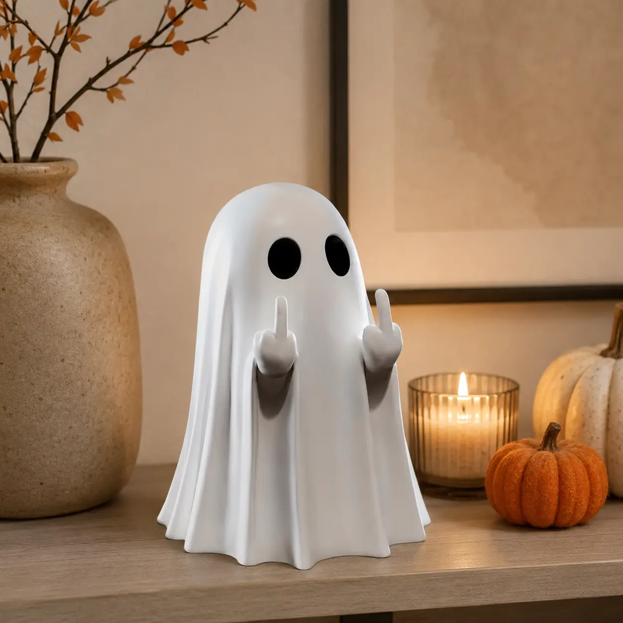Creative Funny Middle - Finger Ghost Ornament, Unique Halloween Decoration Highlight
