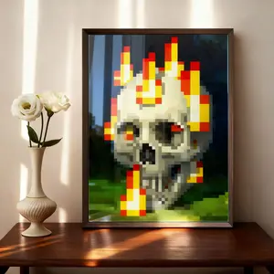 High-Quality Minecraft Pixel Art Print, Modern Style Wall Poster for Game Fans, Home Decor for Living Room & Bedroom