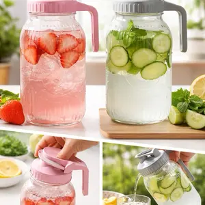 Airtight Vintage Wide-Mouth Pitcher for Coffee and Water Pots with Easy Grip Handle and Leak-Proof Lid