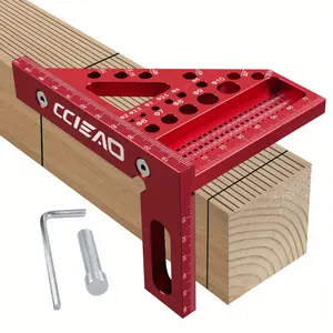 3D multi-angle carpenter's square ruler with marking needle, 22.5-90 degree drawing ruler with positioning needle, precision carpenter's protractor, suitable for carpenters, craftsmen and DIY enthusiasts-ideal gift.