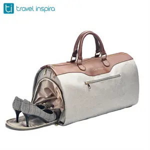 travel inspira Convertible Garment Bag with Shoulder Strap, Carry on Garment Duffel Bag for Women Men- 2 in 1 Hanging Suitcase Suit Travel Bags with Shoe Pouch