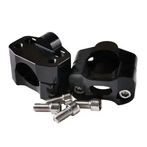 A Pairt Black Handlebar Handle Fat Bar Mounting Clamps Risers Adaptor 7/8" to 1 1/8" for Offroad Motorcycle Motocross Dirt Pit Bike Pocket Rocket Bike ATV UTV Go Kart Golf Cart Buggy Quad Moped Dune