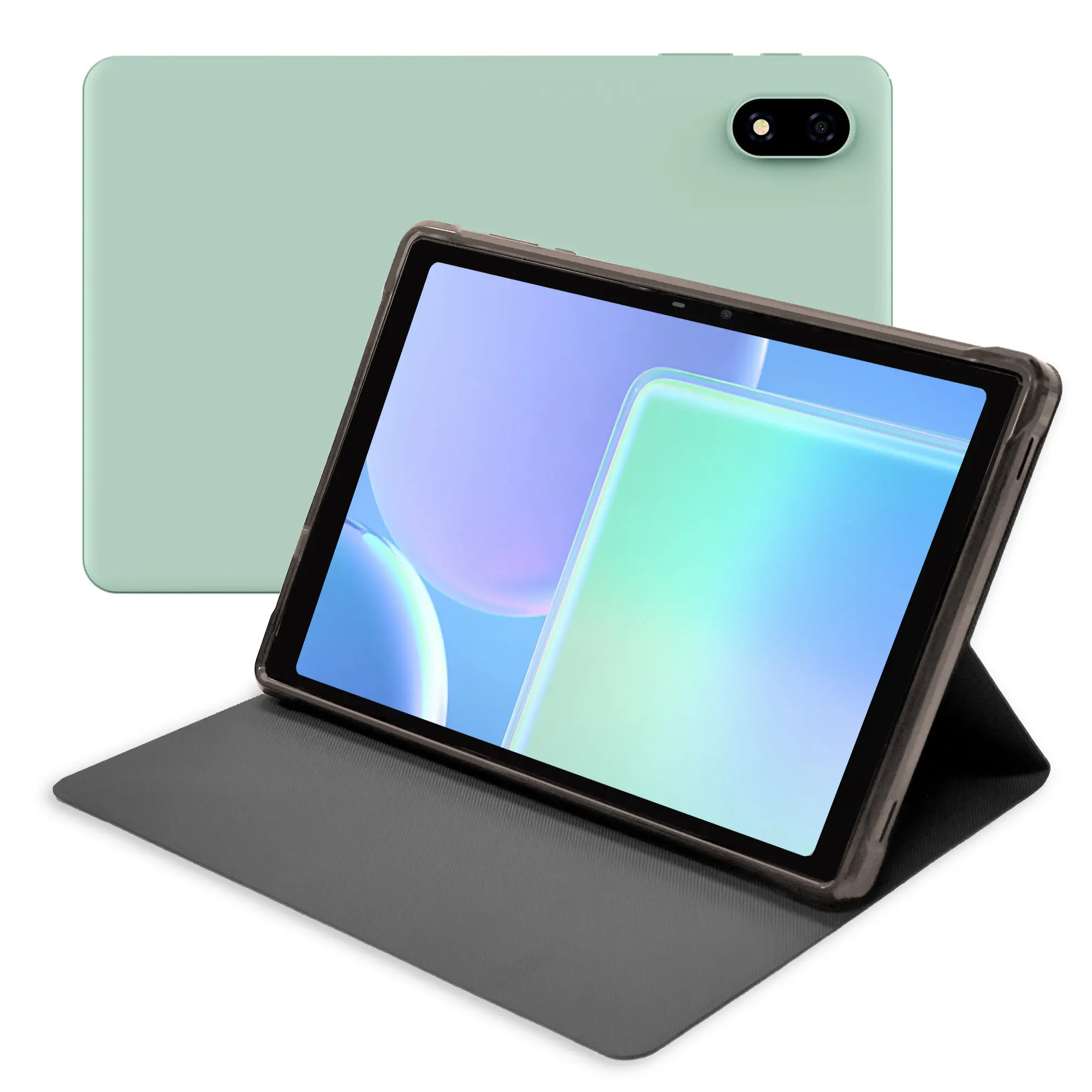 Veidoo 10.1" Android 15 Tablet,3GB+64GB,Octa-Core Processor,5G WiFi,IPS FHD Touchscreen,5MP Camera,Face Recognition,Eye-Protect Mode Business Tablets with Free Black Leather Case for Remote Work & Travel(Green Durable)