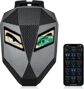 19inch LED Motorcyle Knight Backpack for Men,Hard Case Riding Backpack Motorbike Laptop Bag Waterproof, DIY Programmable Full Color Display & Eyes