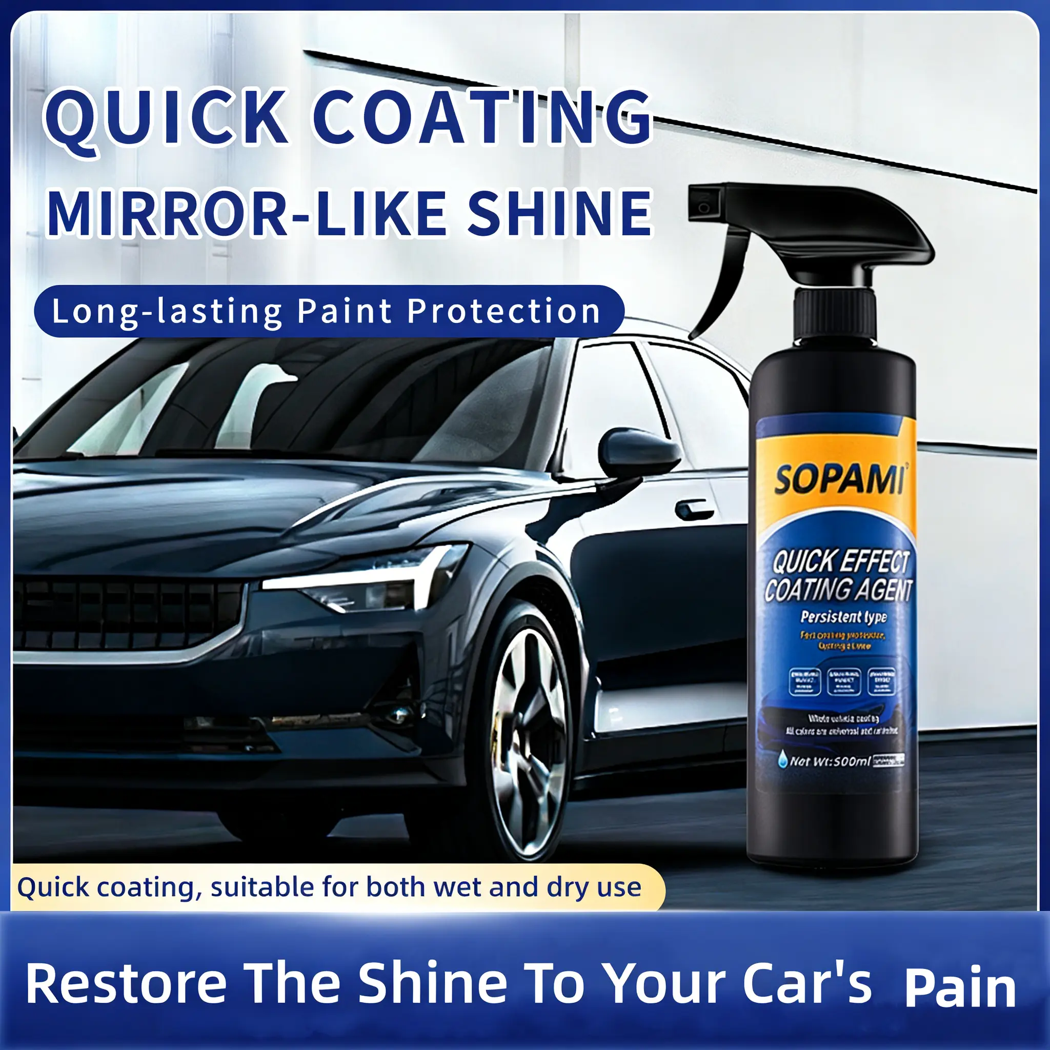SOPAMI Automotive Coating Spray - Automobile Coating Agent, DIY Car Care Product, Dust-Proof, Glossy Glazing, Long-Lasting Paint Enhancement, Car Washing & Maintenance Paint Care Solution