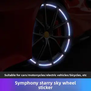 Reflective Wheel Stickers Night Safety Glow Strips with Colorful Design for Cars Bikes & Scooters Waterproof Weather Resistant Easy Application