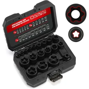 19 count External Torx Plus Socket Set 6 Point EP Socket Compatible with  EP4-EP32 with 1/2'' 3/8'' 1/4'' Dr CR-V