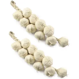 Artificial Garlic String 2PCS Lifelike Fake White Garlic Hanging String Foam Vegetables Kitchen Decoration