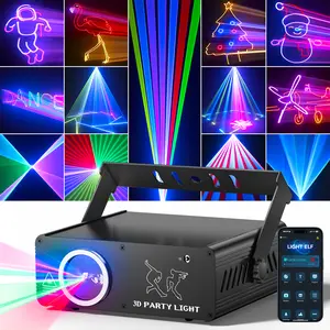 APP DJ Laser Lights Professional - 200+ 3D RGB Animation Laser Light Show, Hand Drawing, Custom Patterns, Sound Actived & DMX Sync for Party, Stage, Club