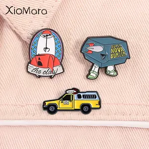 Animated Movies Super Nova Burger Enamel Pin Cartoon Pizza Planet Truck Rocket Brooches Lapel Badge Jewelry Gifts for Friends ﻿
