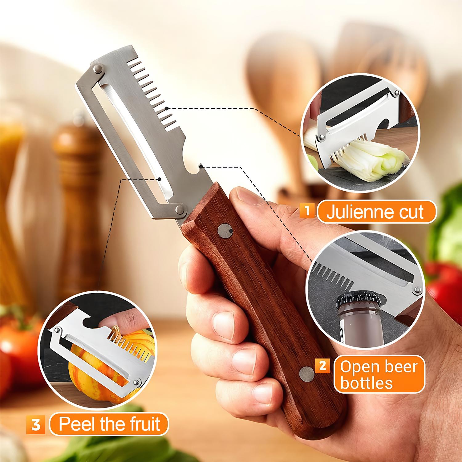 MultiFunctional Vegetable Peeler for Kitchen,Bottle Opener & Green Onion Comb Teeth,Non-Rusting Heavy Stainless Steel,Non-Slip Ergonomic Handle,Suitable for Various Vegetables And Fruits MultiFunctional Vegetable Peeler for Kitchen,Bottle Opener & Green Onion Comb Teeth,Non-Rusting Heavy Stainless Steel,Non-Slip Ergonomic Handle,Suitable for Various Vegetables And Fruits