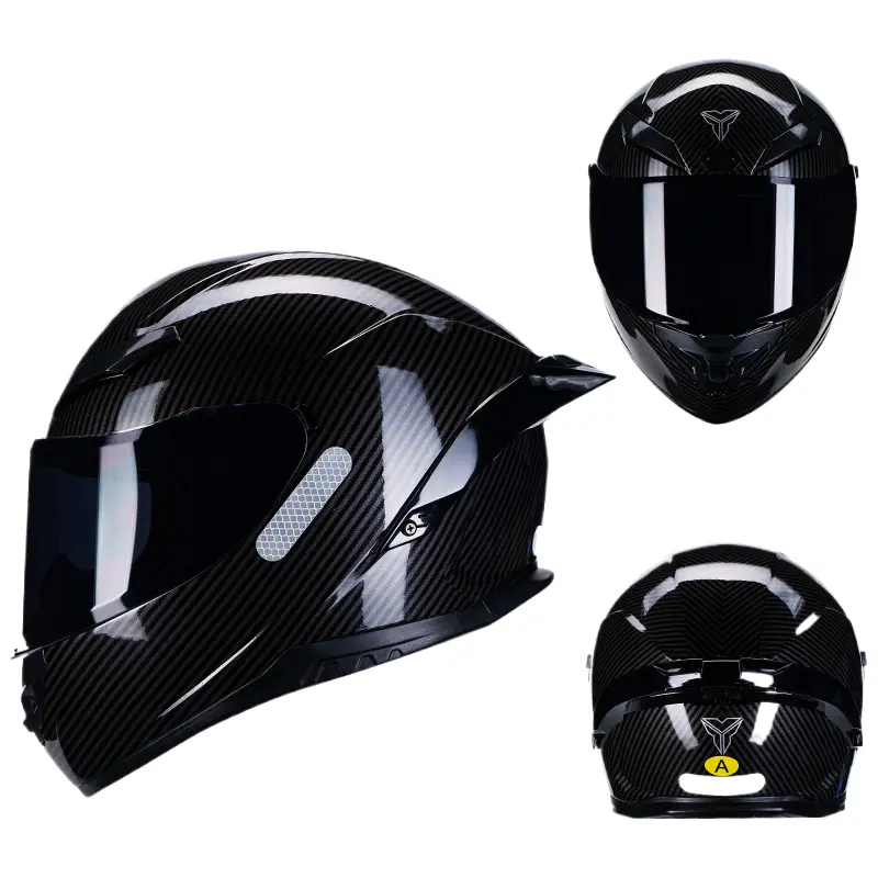 Vintage Full-Face Motorcycle Helmet with Big Rear Spoiler, Bluetooth Compatibility & Motorbike Helmet Intercom, Unisex Protective Gear for Electric Bike Riders, Motorcycle Helmet Intercom