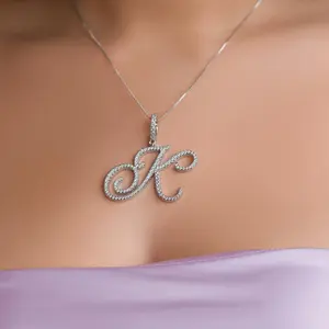 [ICE HUE]18K Gold Vacuum Plated Copper with 5A+ Sri Lanka Zircon Personalized Initial Letter A-Z Personalized Design Pendant With Necklace Miami Italy Mexico & Micro Inspired for Women & Men Luxury Jewelry,Daily Wear,Casual Fashion,Gift,Chicano,Classic