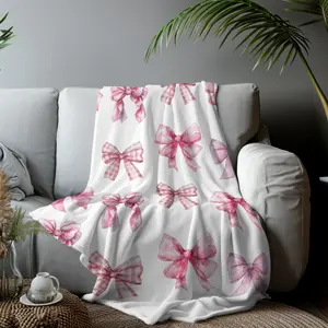 Coquette Pink Bows Plush Throw Blanket, Home Decor, Teen Room, Dorm themed blanket, soft, comfortable fall throw couch blanket the softest big blankets adult blanket barefoot dreams  throw blanket