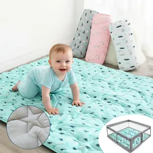 SpringSpirit Baby Play Mat Playpen Mat - Thicker Padded Non-slip Large Soft Foldable Portable Lightweight Spring Indoor Outdoor Activity Picnics Kids Nursery Gifts Floor Crawling Tummy Time Mat, Machine Wash #TiktokshopStockUp