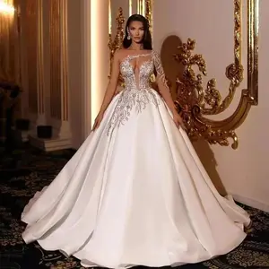 Wedding Dress Trailing High Waist Retro Lace Dress