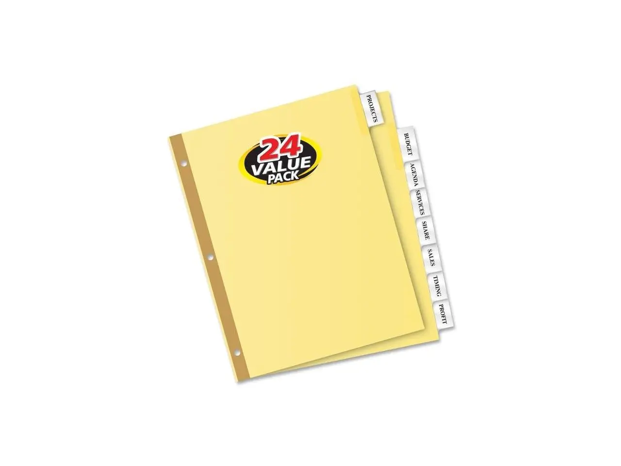 Avery 11115 Avery Worksaver Insertable Dividers Value Pack Print-on - 8 Tab(s)/Set, 24Sets/ Box - Clear, Buff Tab