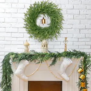 2-Pack 6FT Artificial Norfolk Pine Christmas Garland, Lifelike Greenery, Versatile for Christmas, Staircase, Fireplace & Home Decor, Easy