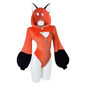 KORURACLUB SR22 Cute Fox-Inspired Bodysuit – Women's Slim Fit Fashion Top for Spring