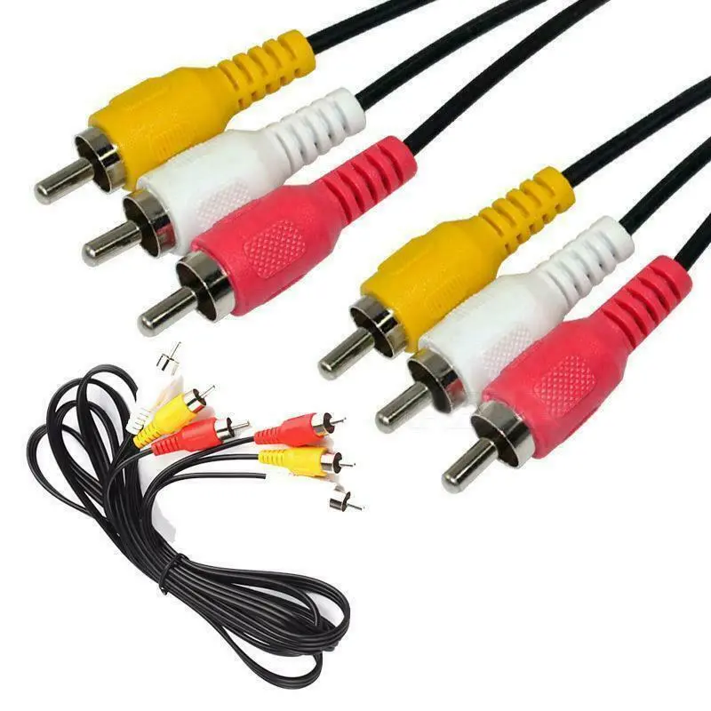 3 RCA to 3 RCA Male To Male Composite Audio Video AV Cable VCR DVD 3FT