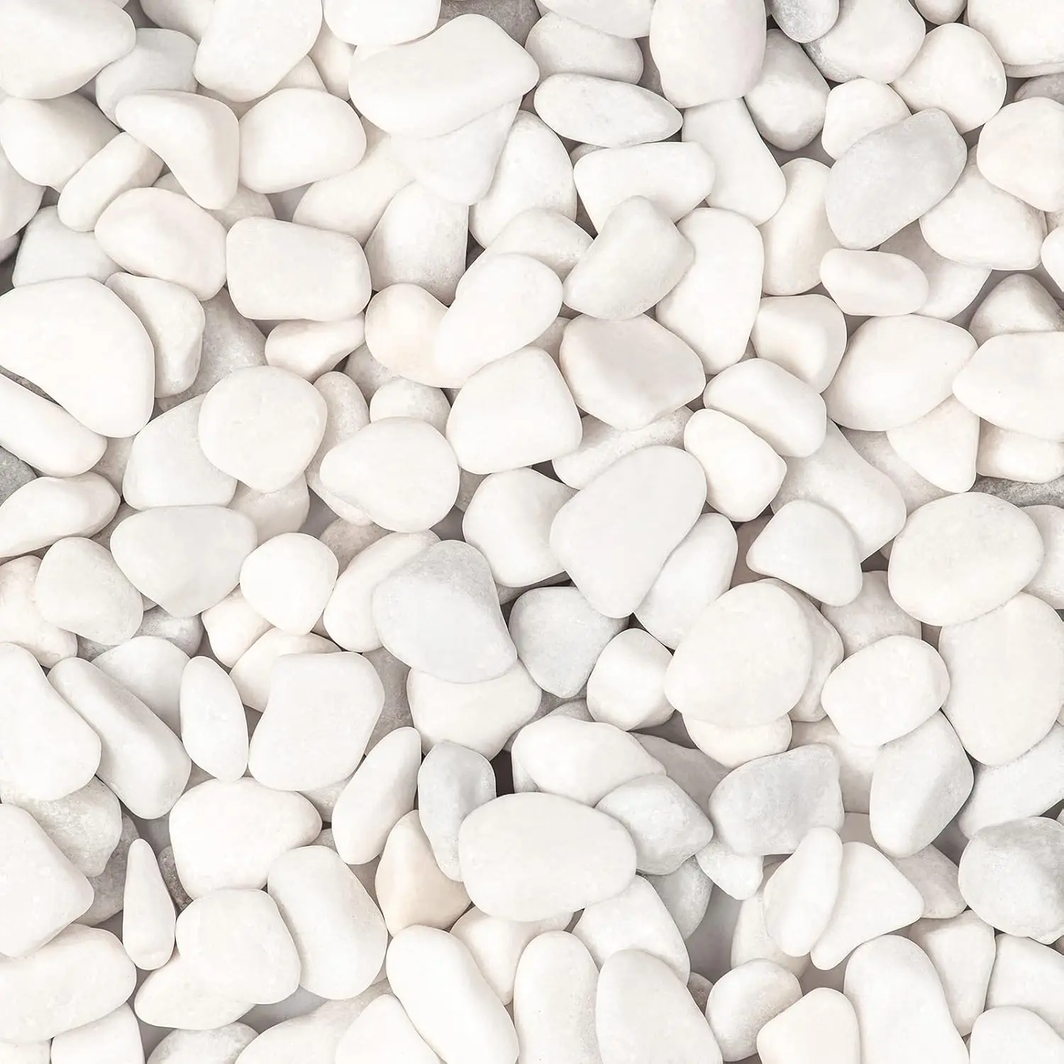 11lbs White  River Rocks, Polished Pebbles for  Garden, 0.3-0.8 inch Decorative White Stones, Ideal for Fish Tank, Vases, Crafting, Home Decor and Garden Landscaping Rocks,White