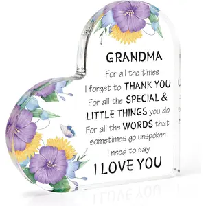 [Mother's Day Gift]Grandma Birthday Gift, Mother's Day Gift Idea, Gift for Grandma, Thanksgiving Christmas Gift for Grandma Nana Acrylic Desktop Decoration 10cmx10cm