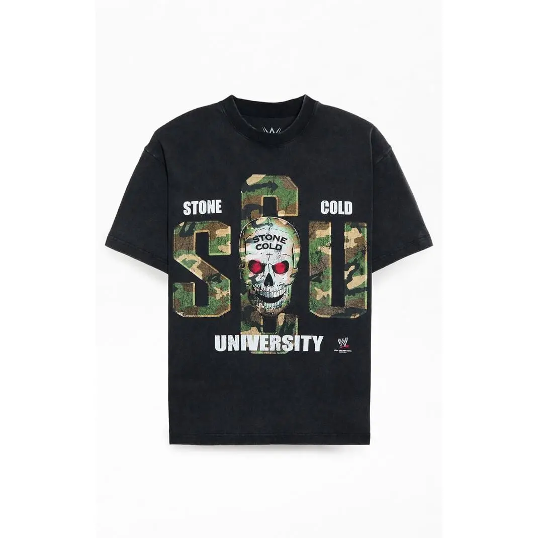 PacSun Men's WWE School Of Hard Knocks Stone Cold T-Shirt - Multicolor