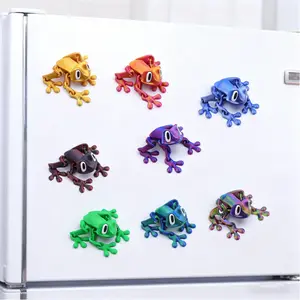 Christmas Gift 3D Printed Magnetic Frog Figurine, Cute Collectible Figurines, Decorative Figurines, Poseable Jointed Color Gradient Design, Office Desk Decor, Holiday Decoration, Interior Decoration Accessories