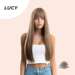 JBEXTENSION 24 Inches Nature Straight Fashion Wig With Bangs LUCY