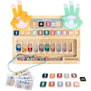 Montessori Learning Toys for 3-4-5+ Year Olds, Magnetic Beads Sorting Matching Toys for Boys & Girls Birthday Gifts, Finger Math Addition & Subtraction