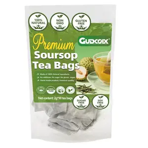 Gudcoix Premium Soursop Leaf Herbal Tea-Daily Wellness Drink, Caffeine-Free, Natural, No Sugar, Non-GMO, Gluten-Free, Soy-Free, （90 Bags）180g