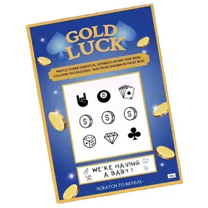 Pregnancy Announcement Scratch Off Card, Golden Reveal, Fake Lottery Ticket