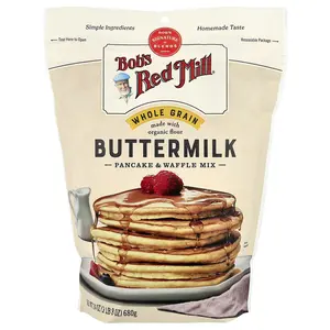 Bob's Red Mill Buttermilk Pancake & Waffle Mix, Whole Grain, 24 oz (680 g)