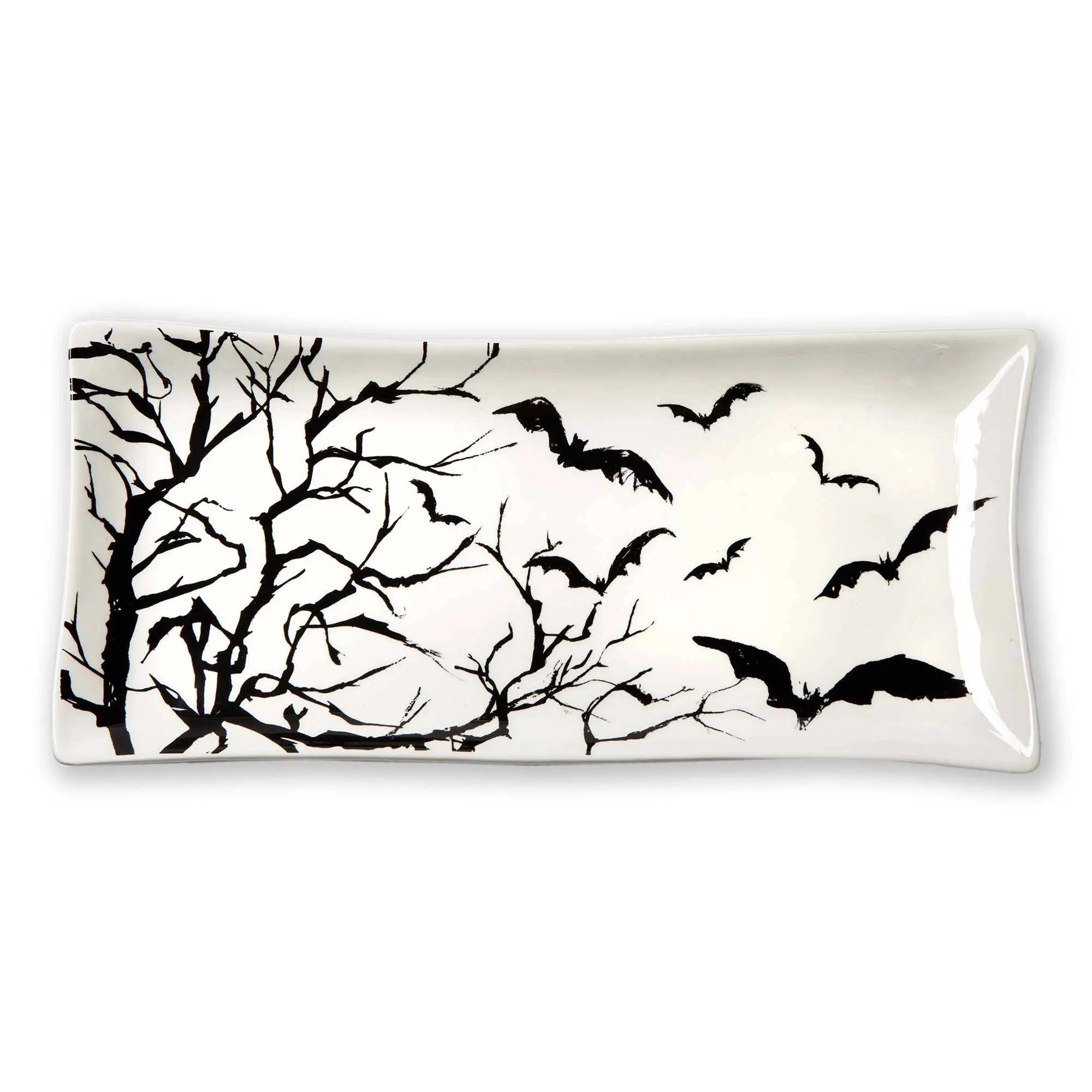 Spellbound Rectangular Platter Black Earthenware Halloween