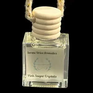 Serene Drive Air Freshener Diffuser - Glass Bottle with Clear Finish & Natural Cork Cap, Ideal for Enhancing Driving Experience