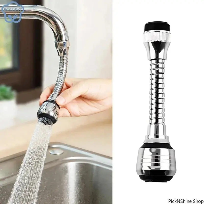 Basic Stainless Steel Faucet Sprayer Head, 360° Rotatable Kitchen Tap Aerator Extender with Universal Fit, Splash-Proof Water-Saving Bubbler, Synthetic, Rotatable Splash-Proof, Kitchen Tap Head