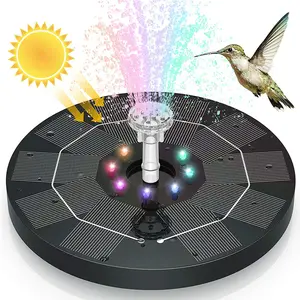 Colorful Solar Water Fountain Outdoor Water Fountains Pool Pond Fountain Garden Supplies Decoration Outdoor New Mini Solar Powered Fountain Bird Baths Pool Fountain Lights