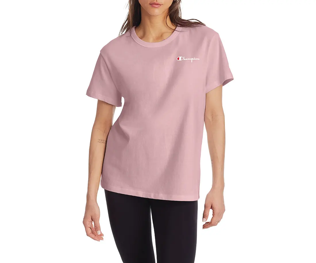 Women's Champion Boyfriend Short-Sleeve Round-Neck Tops, Active Wear Athletic Shirts & Tees
