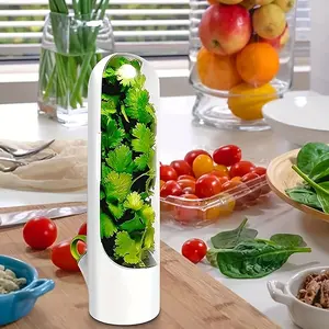 Fresh Herb & Vegetable Preservation Set, Includes Mint & Cilantro Storage Cups with Hydroponic Containers, High-Quality Kitchen Organizer, Kitchen Accessories, Preserving Containers