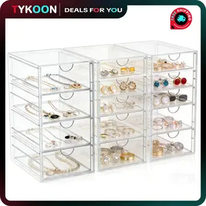 Acrylic Desk Storage Box And Accessories With 13 Drawers, Office Desktop Drawers, Plastic Makeup Organizer Storage Containers With Drawers Desk Organization, Bathroom Organizers Storage Case