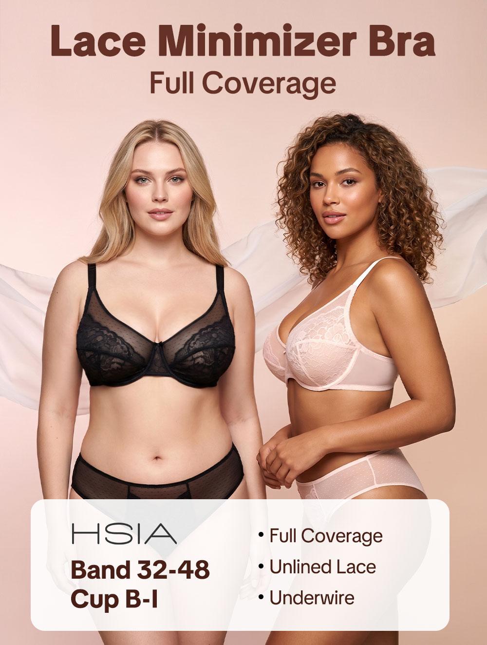 HSIA Enchante Unlined Floral Lace Underwire Plus Size No Padding Full Coverage Bra Set 2 Pack Womenswear