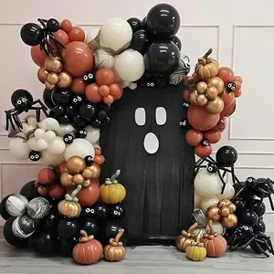 Halloween Balloon Arch Kit 153PCS Black & Orange Spooky Fun Balloons for Halloween Baby Shower Birthday Party Decorations Latex Foil Classic Vibe