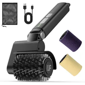 IJF Cordless Electric BBQ Grill Brush - Powerful Rotating Deep Cleaning Tool, 120-150 Min Battery Life, Bristle-Free, 3 Attachments for Gas, Charcoal & Pellet Grills