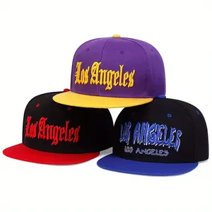 Unisex Los Angeles Embroidered Hip Hop Hat Outdoor Adjustable Sunscreen Leisure Hat Travel Tourism Beach Vacation