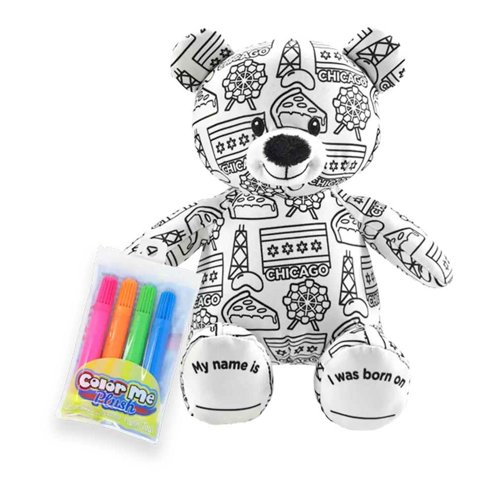 8.5" Chicago Color Me Plush™ Teddy